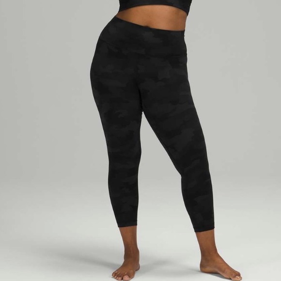 Lululemon Align Pant 25" Heritage 365 Camo Deep Coal Multi Size 12 Yoga Workout - Picture 1 of 16
